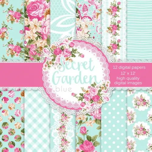 Kit digital papeis floral