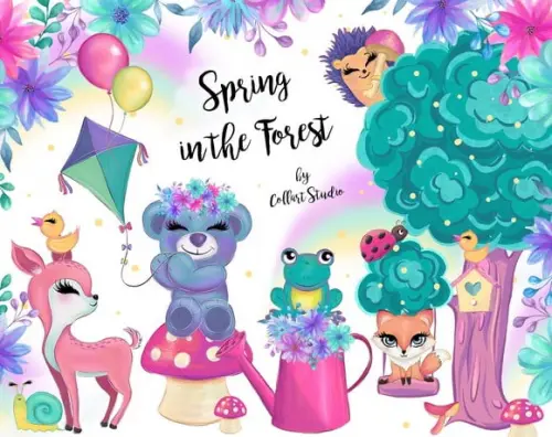 Kit digital de animais da floresta
