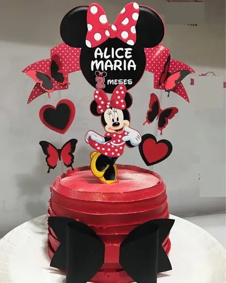 Arquivo de corte topo de bolo minnie studio e pdf
