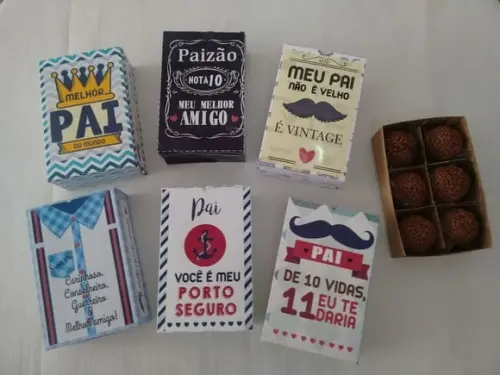 Arquivo de corte caixas 6 doces dia dos pais