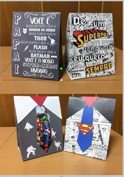 Arquivo de Corte caixas pai super heroi