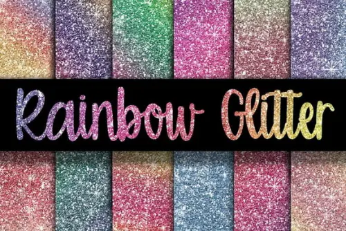 Kit digitais papeis glitter