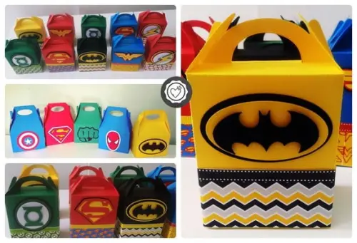 Arquivos de corte caixas sacolinhas super herois