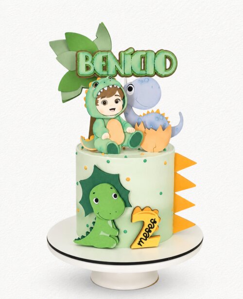 Topo de bolo dinossauro menino baby