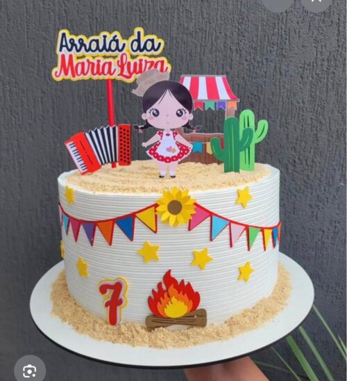 Arquivo de corte topo de bolo arraia menina