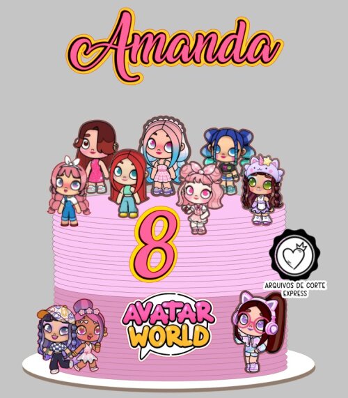 Arquivo de corte Topo de Bolo Avatar World