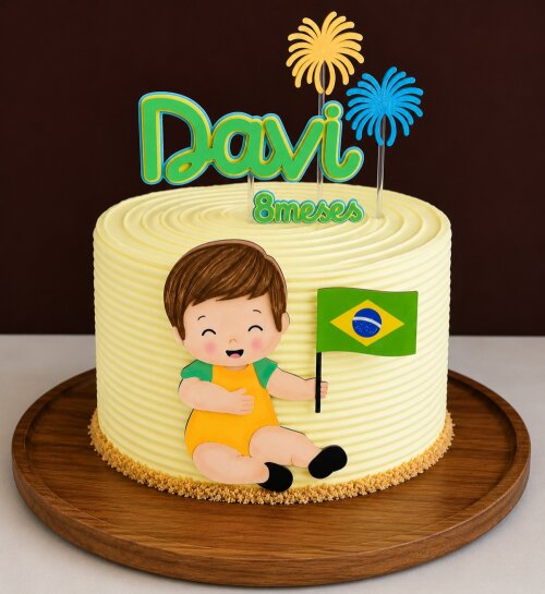 Topo de bolo copa do mundo menino loiro