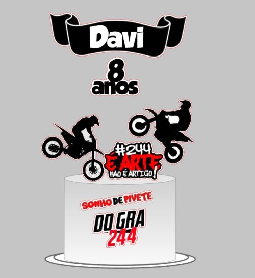Topo para bolo Motocross