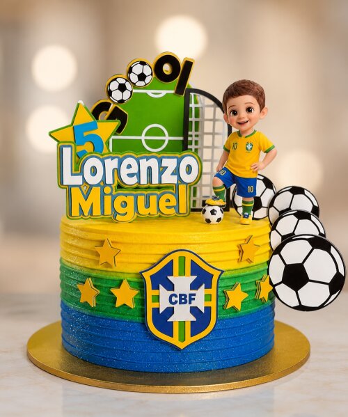 Topo de bolo menino vitrine copa do mundo