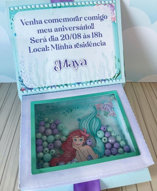 Arquivo de corte caixa convite sereia ariel