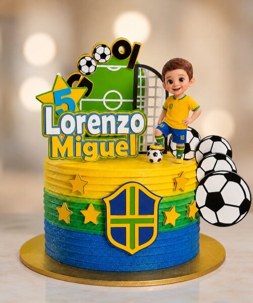 Topo de bolo menino vitrine copa do mundo