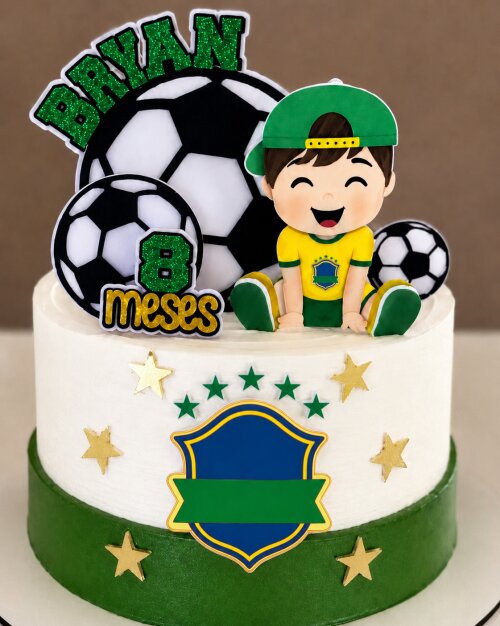 Topo de bolo copa do mundo bebê
