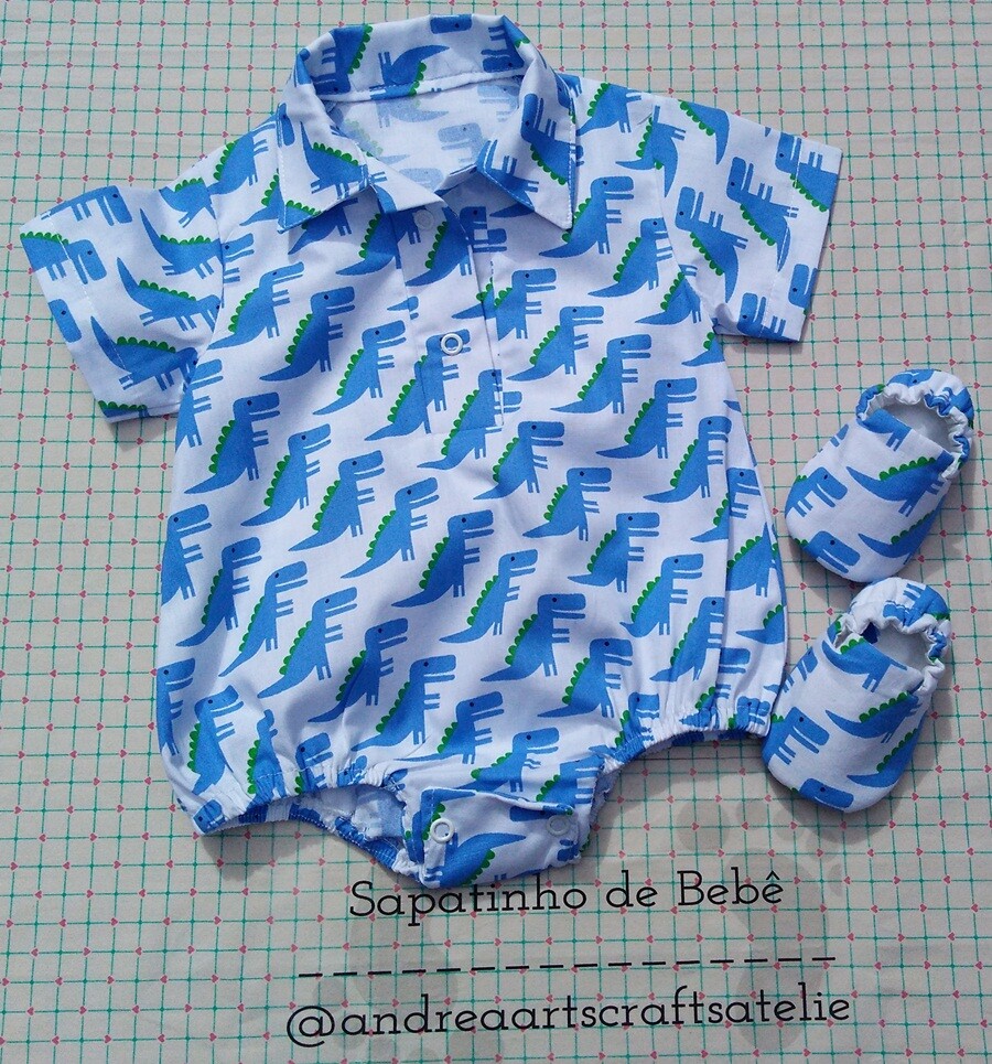 Conjunto Body Camisa e Sapatinho/Pantufa - RN a 18 meses
