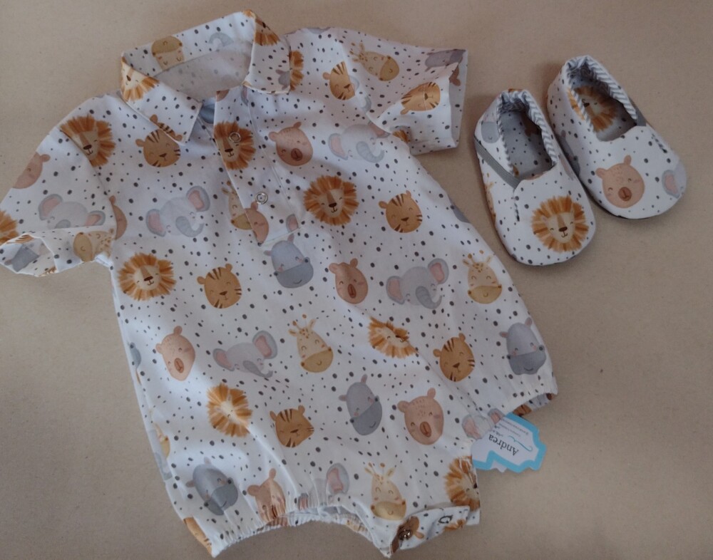 Conjunto Body Camisa e Sapatinho/Pantufa - RN a 18 meses