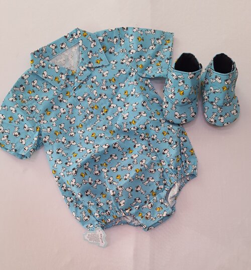 Conjunto Body Camisa e Sapatinho/Pantufa - RN a 18 meses