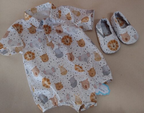 Conjunto Body Camisa e Sapatinho/Pantufa - RN a 18 meses