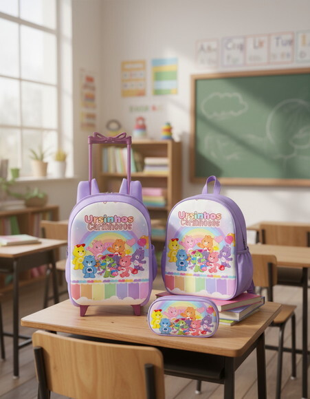 Kit Mochila Escolar Personalizada Ursinhos Carinhosos