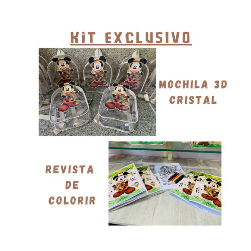 Kit Exclusivo 26 Unidade Safari: Mochilacristal3d+revistinha