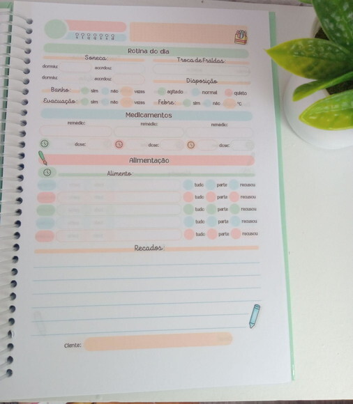 Agenda Escolar A5 Permanente 100 Folhas -creche Menino