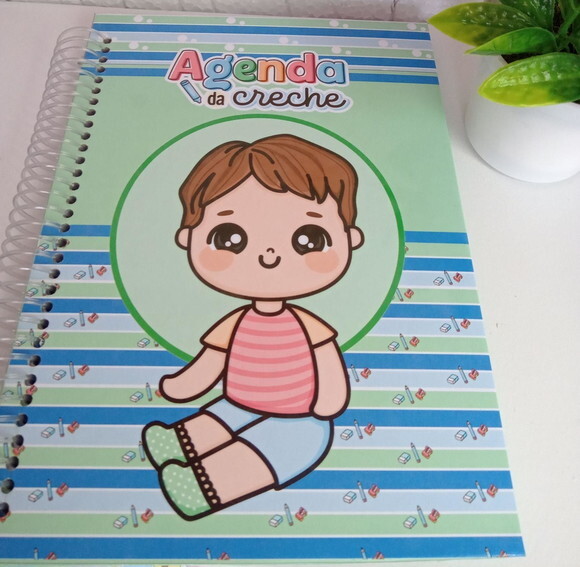 Agenda Escolar A5 Permanente 100 Folhas -creche Menino