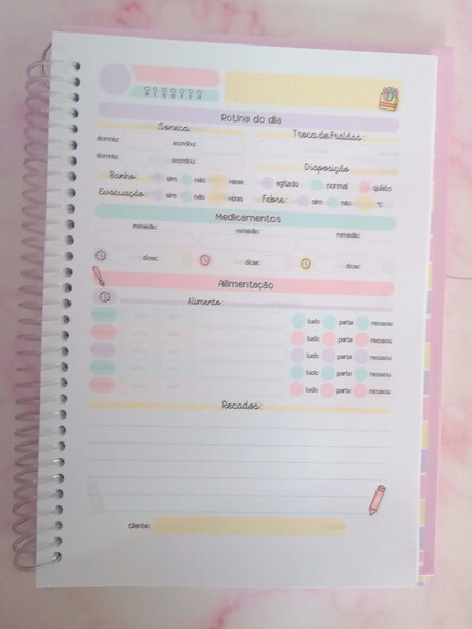 Agenda Permanente para Creche 2025 Menina-48 Folhas