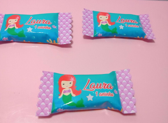 Bala Personalizada Pequena Sereia Cute