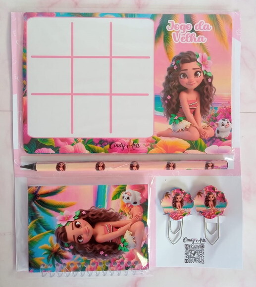 Bloquinho e Lápis + Jogo da Velha Personalizados