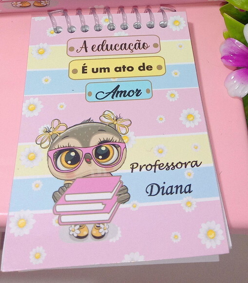 Caderninho/bloq.professora Candy Color Rosa-7x10 40fls Br