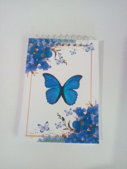 Caderninho/bloquinho Borboleta Azul-7x10 40fls Brancas
