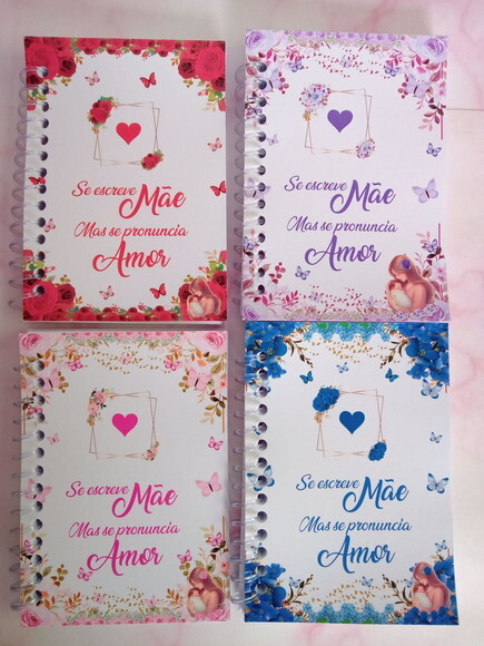 Caderninho/bloquinho Dia das Mães Floral Lilás- 7x10/fls Br