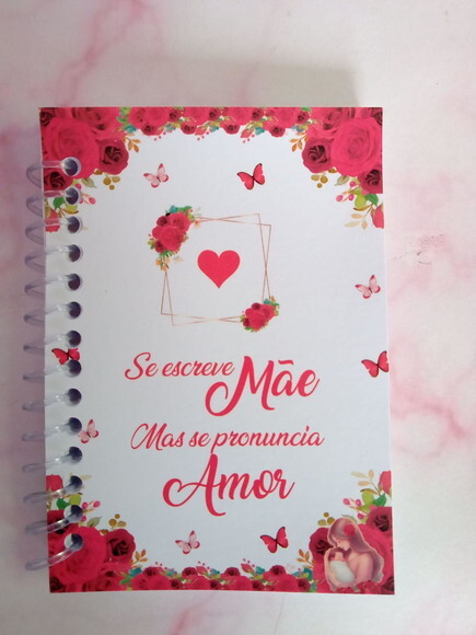 Caderninho/bloquinho Dia das Mães Floral Lilás- 7x10/fls Br