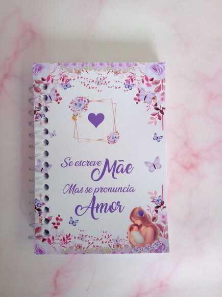 Caderninho/bloquinho Dia das Mães Floral Lilás- 7x10/fls Br