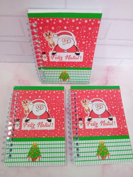Caderninho/bloquinho Feliz Natal-7x10 40 Fls Brancas