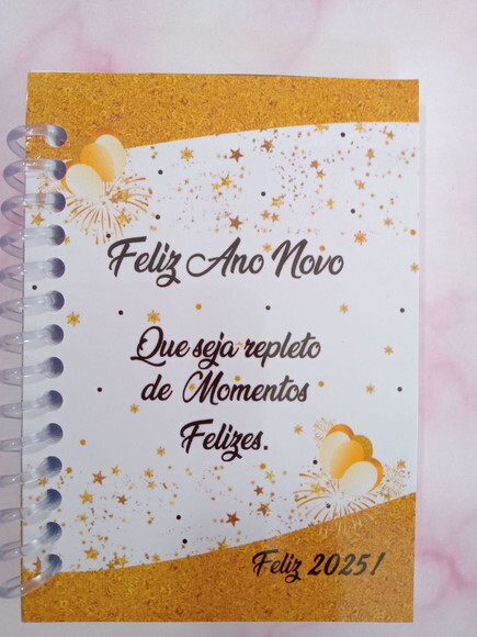 Caderninho/bloquinho Feliz Ano Novo-7x10 40 Fls Brancas