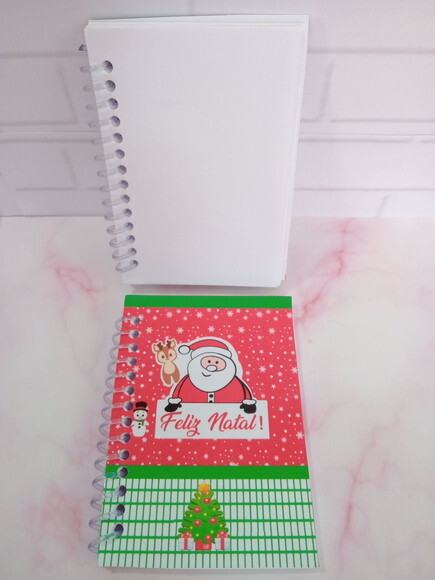 Caderninho/bloquinho Feliz Natal-7x10 40 Fls Brancas