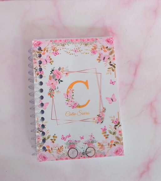 Caderninho/bloquinho Floral Rosa-10x14 40fls Brancas