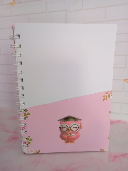 Caderno Pautado Professora Coruja Floral -a5 c/ 100 Folhas