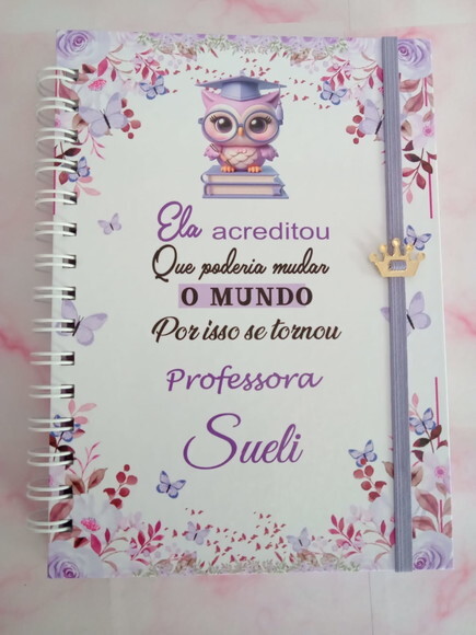 Caderno Pautado Professora Floral -a5 c/ 50 Folhas