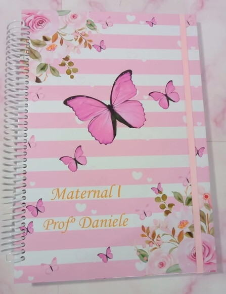 Caderno Universitário Floral Borboleta 100 Folhas-