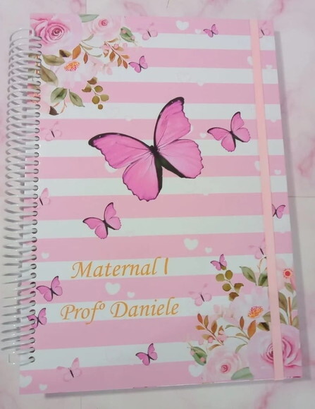 Caderno Universitário Floral Borboletas 200 Folhas