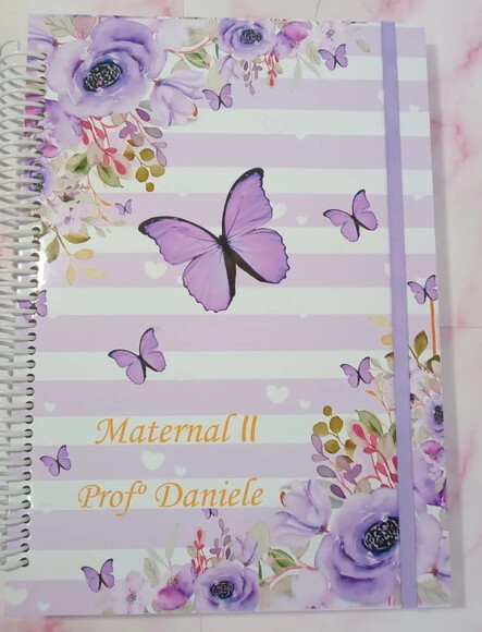 Caderno Universitário Floral Borboletas 50 Folhas
