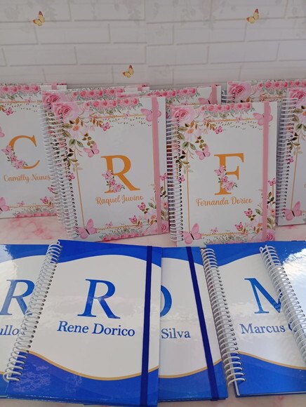 Caderno Universitário Floral Borboletas com 50 Folhas