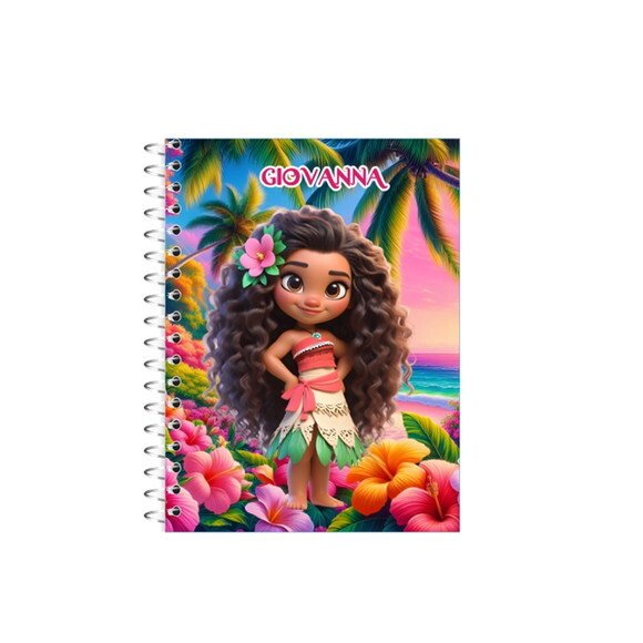 Caderno Universitário Personalizado Moana Cute - 50 Folhas