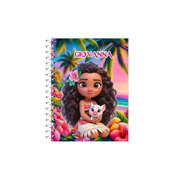 Caderno Universitário Personalizado Moana Cute 2.0- 50folhas