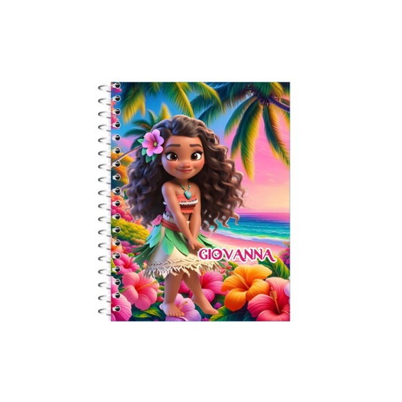 Caderno Universitário Personalizado Moana Cute 2.0- 50folhas