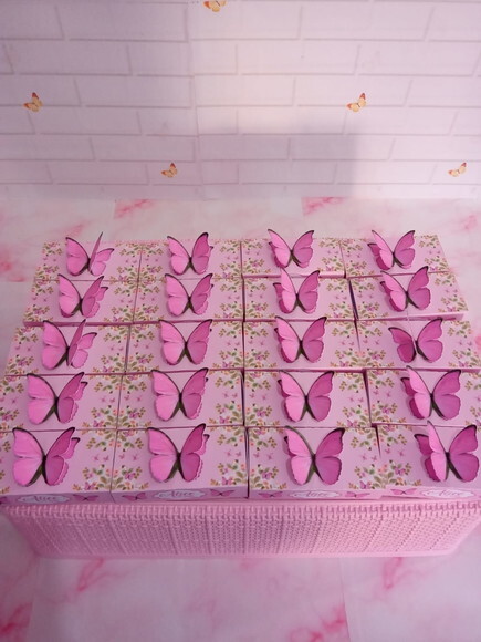 Caixa 2 Batons Personalizada Borboleta Rosa