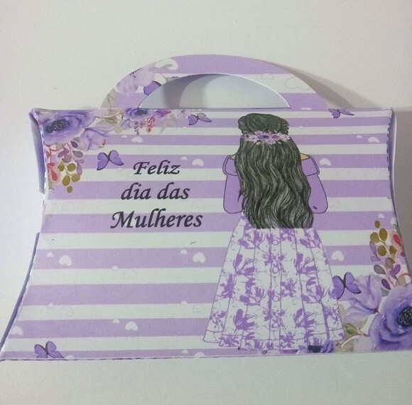 Caixa Almofada com Alça -jardim Lilás
