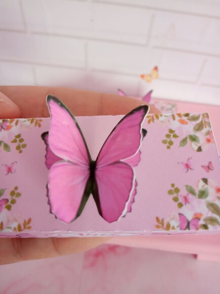 Caixa 2 Batons Personalizada Borboleta Rosa
