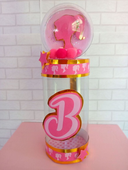Caixa Cilindro com Esfera Barbie