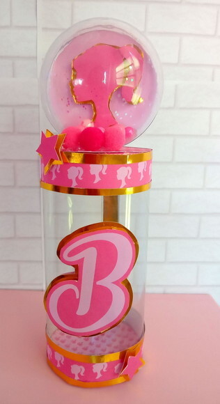 Caixa Cilindro com Esfera Barbie
